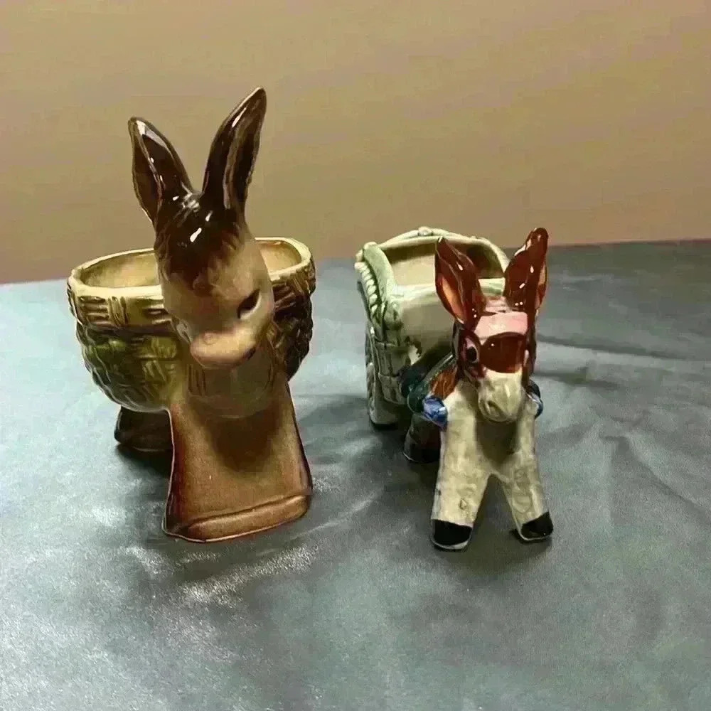 2 Vintage  Burro Planters - Picture 2 of 14
